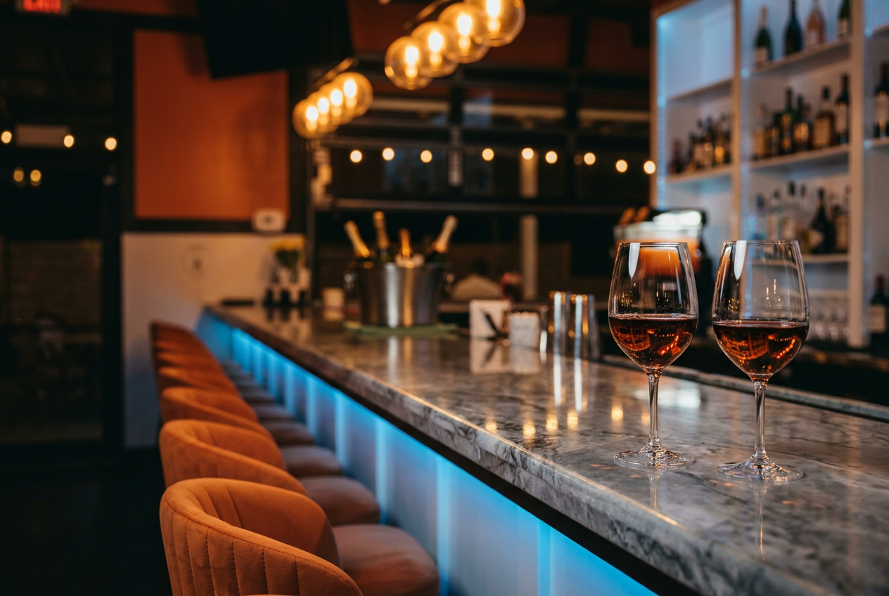Bar ambience at night